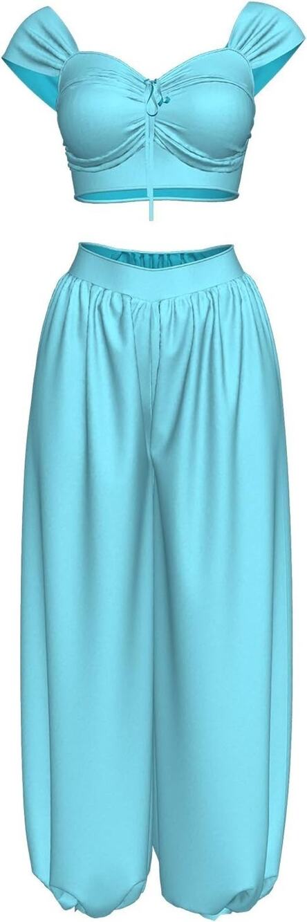 Princess Jasmine Halloween Costume Cosplay, Belly Dance, SZ M